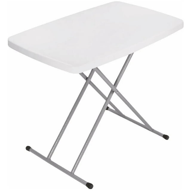 JH-S75 mesa de servicio plegable ajustable 75x50cm 3 alturas color blanco