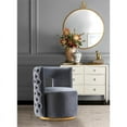 thumbnail image 2 of Meridian Furniture Theo Grey Velvet Swivel Accent Chair, 2 of 6
