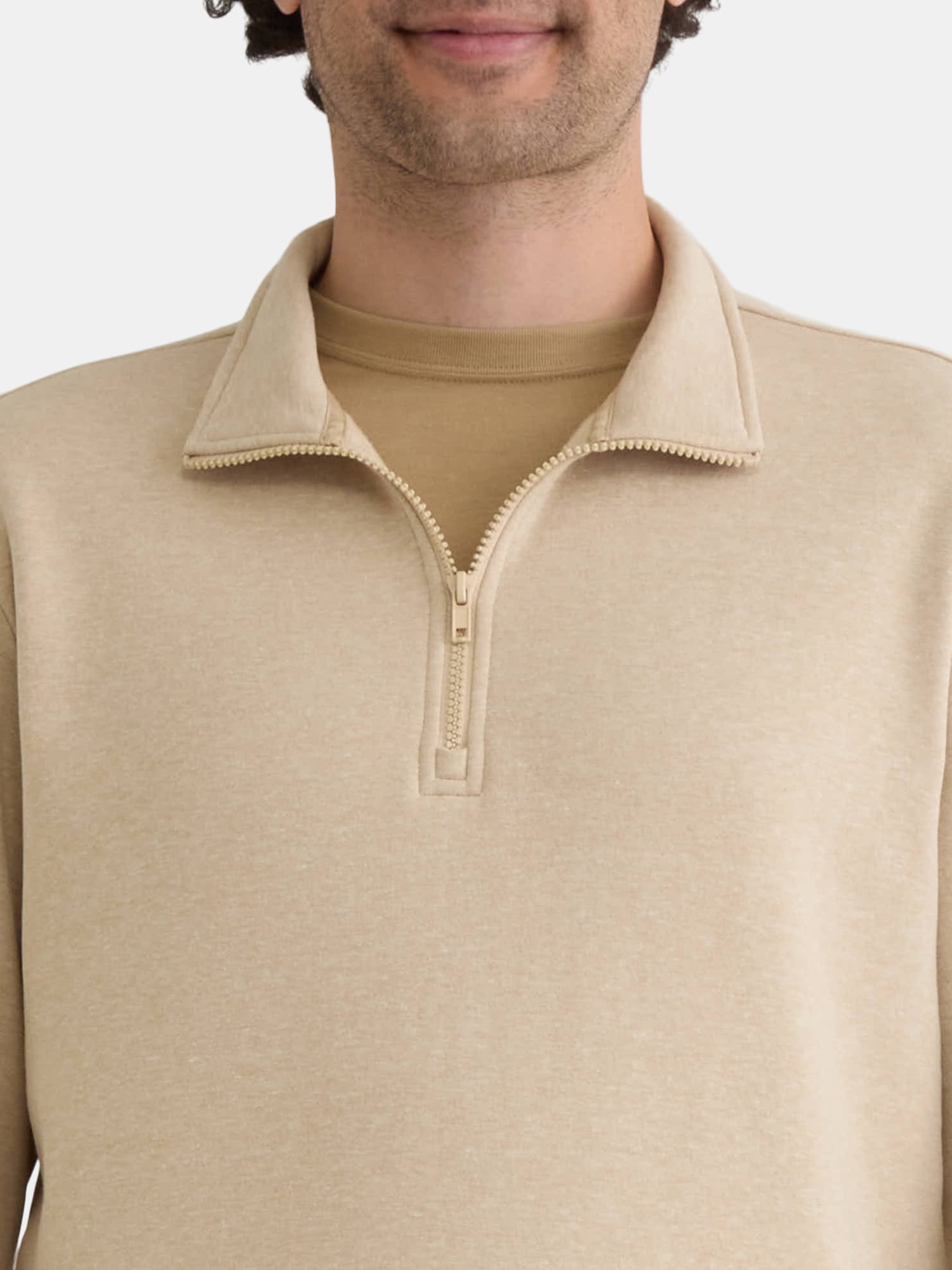 Athletic Works Men's Active Fleece Quarter Zip Sweatshirt, Size XS-5XL