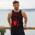 thumbnail image 6 of Uemuo Red Spider Pattern Men's Muscle Shirts Sleeveless Dry Fit Gym Workout Tank Top Lightweight Sports Tank Top Beach Tank Top, Loose-fit Sleeveless Shirt-XX-Large, 6 of 7
