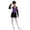 Purple&Black, variant on Girls Shiny Sparkle Latin Salsa Ballet Fringe Tassel Jazz Dance Lyrical Dress Dancewear with Gloves Hat Set Blue&Black 12