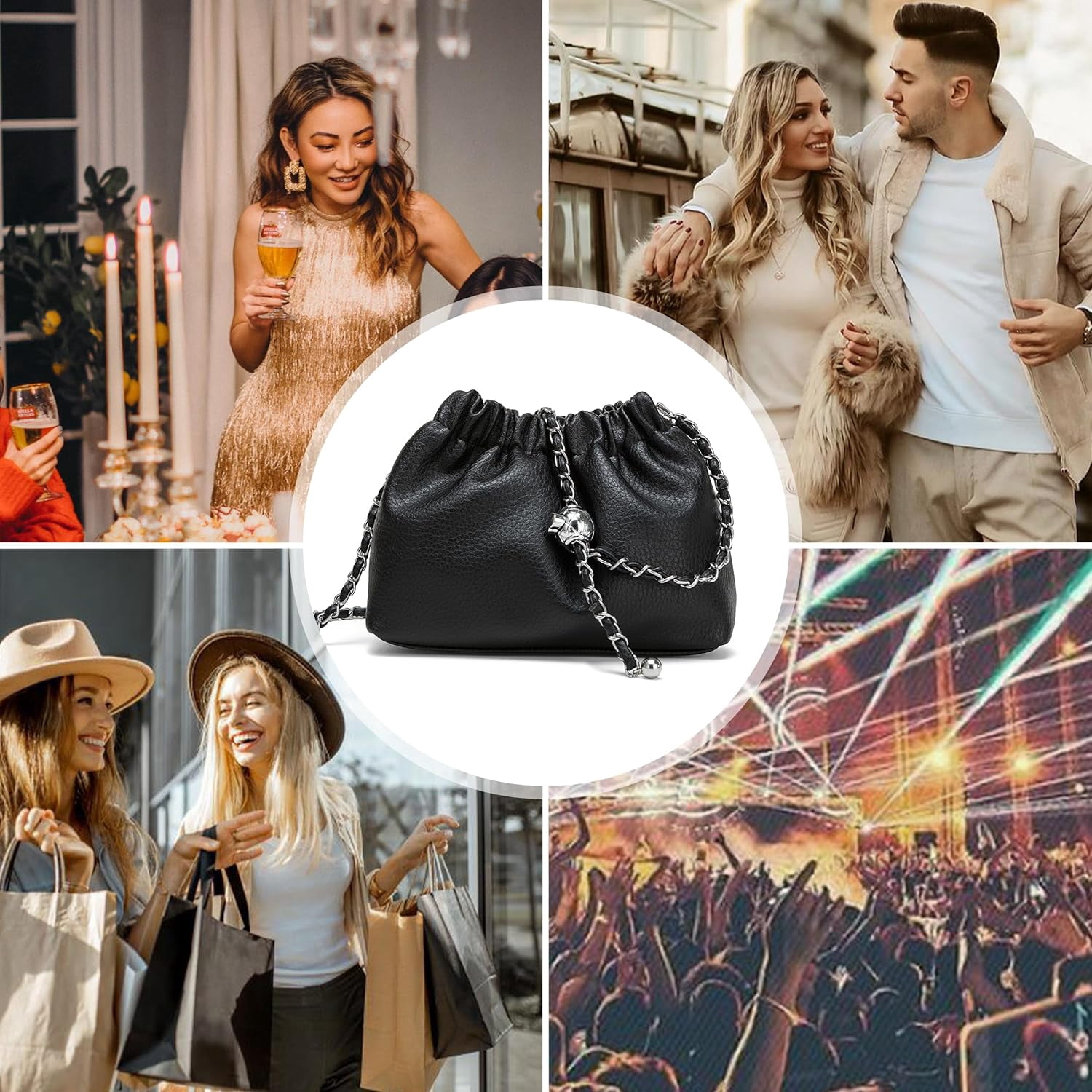 Small Crossbody Bag For Women Trendy.Dumpling Bag Clutch Purse For Women Evening Bag Cloud Purse Vegan Leather Hobo Bag