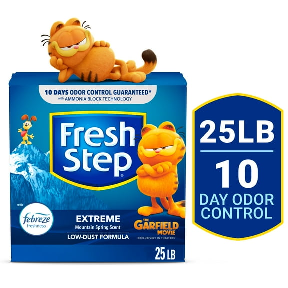 Fresh Step Extreme Scented Litter with Febreze, Clumping, Mountain Spring, 25 Pounds