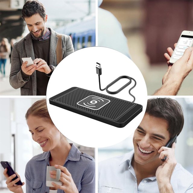 Wireless Charging Pad for Car | Fast Charging Phone Accessories | 15w Smart Slim Wireless Car Charger | Non Phone Charging Mat and Car Charger Holder for Small Cars