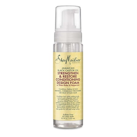 SheaMoisture Design Foam Mousse to Strengthen & Restore Hair Jamaican Black Castor Oil Mousse with Shea Butter 7.5 oz