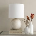 thumbnail image 4 of Boutique Rugs Brandvlei Modern Ceramic Bedside Table Lamp for Bedroom Nightstand - Contemporary End Side Lighting for Living Room - Shade Linen - White, Cream - 21" H, 4 of 15