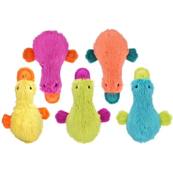 Multipet Plush Mini Duckworth Dog Toy with Squeaker, 4 inches, Assorted Colors
