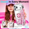 thumbnail image 5 of NGB SUPREMACY For iPhone 17 Pro Max Phone Case Screen Protector Ring Holder Wrist Strap Lanyard Shiny Sparkly Glitter iPhone 17 Pro Max Case Cover, 5 of 9
