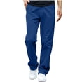 thumbnail image 3 of IhhxPro Men's Outdoor Cargo Pants Elastic Waist Multi-Pocket Work Trousers Lightweight Cotton Straight Leg Hiking Casual Everyday S-2XL, 3 of 6