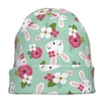 thumbnail image 7 of Naloa Bunny And Rose Soft Beanie Hat, Knit Beanie Daily Beanie in Fine Knit for Women Men Winter Travel, Outdoor, 7 of 7