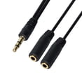 thumbnail image 3 of Yazoeia CY Black 3.5mm Stereo Male to Double 3.5mm Female Audio Headphone Y Splitter Cable with Volume Switch CJC912-24077, 3 of 8
