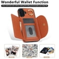 thumbnail image 7 of Allytechgroup Wallet Phone Case for Apple iPhone 16, Shockproof PU Leather TPU iPhone 16 Case with Card Holder & Ring Stand Protective iPhone 16 Cover, Brown, 7 of 7