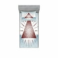 thumbnail image 1 of Ambesonne Geometric Fitted Sheet & Pillow Sham Set, Dots Retro Pyramid, Twin, Burgundy and Blue, 1 of 3