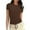 Brown, variant on Kovlvoll Women Short Sleeve Tops Crewneck Ribbed Knit Slim Fitted Shirts Basic Tees 2025 Summer Casual T-Shirt