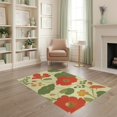 thumbnail image 2 of ODIKA 4'x6' Green Red Blossom Elegance Inspired by Washable Area Rug Floral Symphony with Vintage Charm and Grace Stain Resistant, Low Pile, Easy Care for Dorm Room, Small Living, 2 of 7