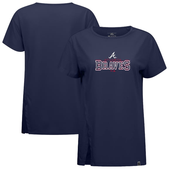 Women's Levelwear Navy Atlanta Braves Influx Journey T-Shirt