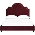 thumbnail image 5 of Modway Primrose Queen Modern Performance Velvet Platform Bed in Maroon Red, 5 of 6