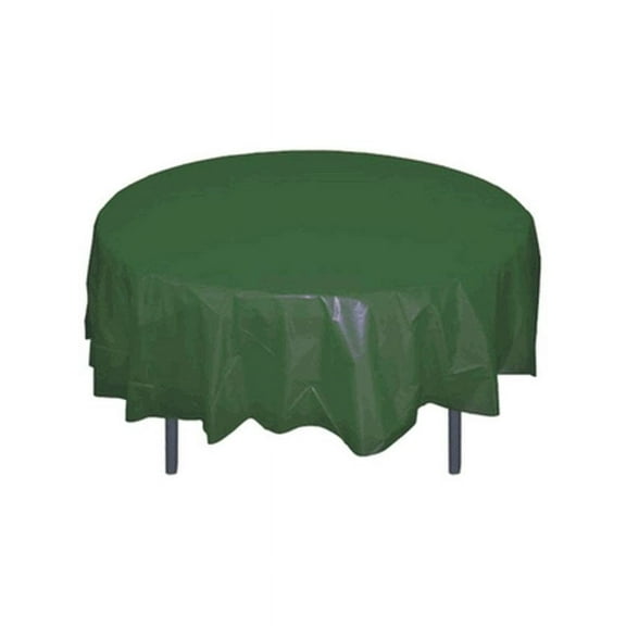 Party Source *12 Count* Hunter Green 84" Round Plastic Tablecloths
