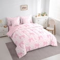 thumbnail image 2 of Erosebridal Cute Daisy Kawaii Bowknot 7-Piece Twin Bedding Sets For Bows Lovers,Kawaii Bowknots Pink Bowtie Bedding Comforter Set,Reversible, 2 of 7