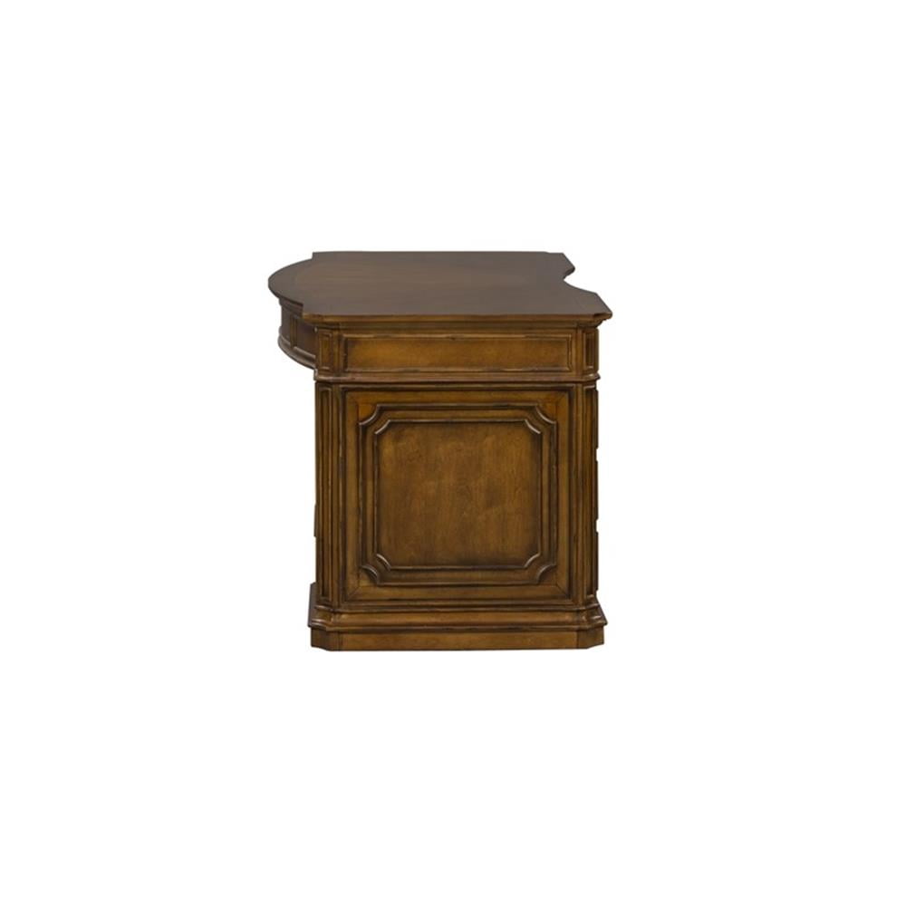 Bowery Hill Wood Medium Brown Junior Executive Desk Rectangular Unassembled