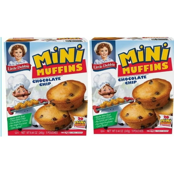 Little Debbie Chocolate Chip Mini Muffins, 8.44 oz pack of 2