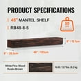 thumbnail image 3 of VEVOR Fireplace Mantel Wood Shelf Floating Rustic Fireplace Mantel 48" Brown, 3 of 9