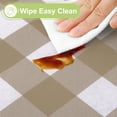 thumbnail image 6 of Greenpod 6PCS Rectangle Table Cloth, Waterproof Vinyl Tablecloths , Wipeable Buffalo Plaid Table Cover for Dining, Indoor and Outdoor (Khaki & White, 54"x108"), 6 of 7