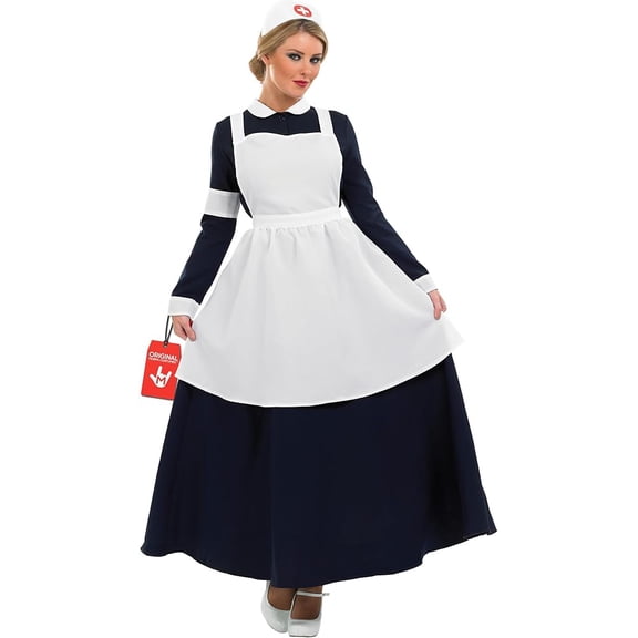 Fun Shack Womens Victorian Nurse Costume Adult Florence Nightingale WW1 Halloween Black M