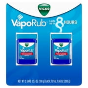 Vicks Vapo Rub Cough Suppressant Topical Analgesic Ointment, 2 Pk. 3.53 oz.