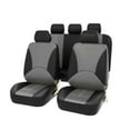 thumbnail image 1 of Graflsoa Black & Grey 9-Piece Perforated PVC Leather Car Seat Cover Set with Sponge Padding, Includes Front, Rear, and Headrest Covers (118x56cm, 130x78cm, 130x56cm, 28x30cm), 1 of 7