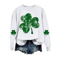 thumbnail image 4 of YABCSAZ St Patricks Day Sweatshirts for Women Irish T-Shirt Long Sleeve Sequin Shamrock Clover Printed Irish Pullover Casual Loose Oversize Charms Shirts Blouse Paddy's Day Great Parade Tops, 4 of 5