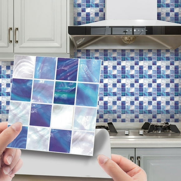10 Sheet Peel and Stick Backsplash Mosaic Marble Backsplash Tile for Kitchen Self Adhesive Peel and Stick Wall Tiles for Bathroom Shower Furniture Camper 4"x4"