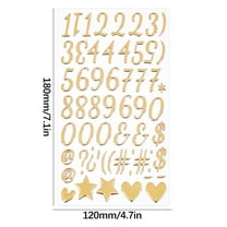 Hometravel 3D Letter Stickers, Gold Foil Alphabet Decals for Crafting, DIY Journal Supplies for Scrapbooking, Christmas Stockings