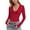 Red, variant on Galabris Womens Long Sleeve V Neck T-shirts, Sexy Lace Slim Fitted Crop Tops, Elastic Breathable Smooth Casual Tee