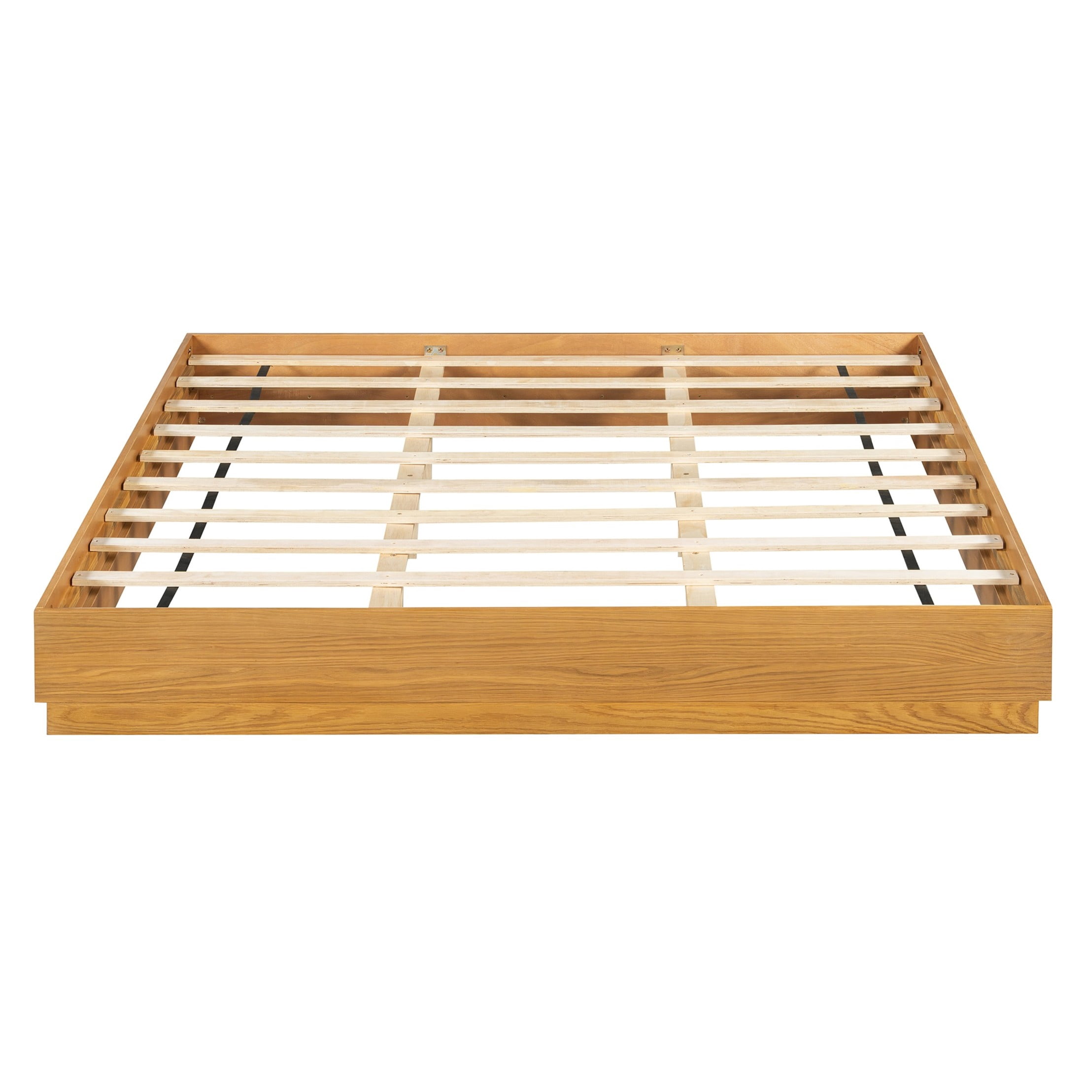 Christopher Knight Home King Platform Bed Frame with Wood Slat Support, Low Profile Design, Walnut
