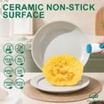 thumbnail image 3 of Chef Power 14pcs Nonstick Ceramic Cookware Set, Peacock Blue Bougainvillea Print, 3 of 8
