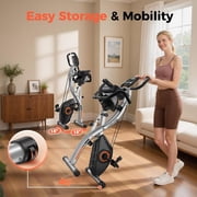 YOSUDA 5in1 Folding Exercise Bike Indoor Exercise Bicycle with 16-Level Magnetic Resistance and 380LB Capacity