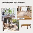 thumbnail image 6 of 37" Wide Genuine Leather Coffee Table Modern Square Ottoman Wooden Legs Home Living Room Camel, 6 of 7
