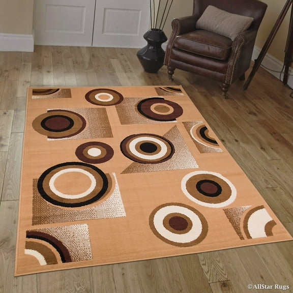 Allstar Brown Area Rug. Contemporary. Abstract. Traditional. Geometric. Formal. Shapes. Squares (4x6