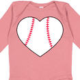 thumbnail image 4 of Inktastic Heart Shaped Baseball Boys or Girls Long Sleeve Baby Bodysuit, 4 of 5