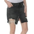 thumbnail image 3 of FREE PEOPLE Womens Black Relaxed Ripped Denim Mini Casual Skirt 29 Waist, 3 of 4