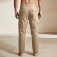 thumbnail image 5 of Tisuna Casual Pants For Mens Solid Color Zipper Button Straight Leg Trousers Breathable Fashion Male Work Street Pants Khaki Size Xxxl, 5 of 8