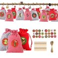 thumbnail image 1 of Bolsa de calendario de adviento de navidad, bolso de lino con cordón para colgar en la pared, con Clips, letrero de madera, cuenta regresiva de navidad, 24 unidades, 2022, 1 of 4