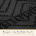 thumbnail image 3 of ComfiTime 13-Pc Tassel Shower Curtain with Hooks – Elegant Tufted Chevron Pattern, Soft Fabric Cloth, Boho Farmhouse Bathroom Curtain, Water-Repellent, Machine-Washable, 72 x 72, Black, 3 of 11