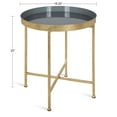 thumbnail image 4 of Kate and Laurel Celia Metal Foldable Round Accent Table, 18.25" x 18.25" x 22", Gray Surface and Gold Frame, Modern Minimalist Design And Detachable Magnetic Tabletop, 4 of 4