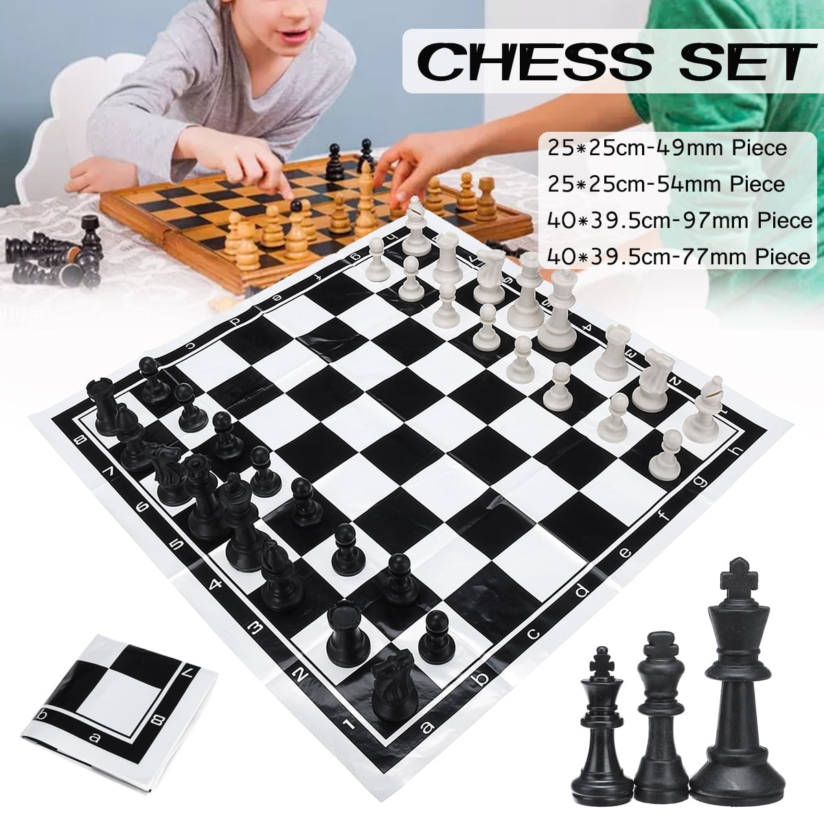 32PCS Traditional Board Games Set Children Chess Game Chessboard Pieces