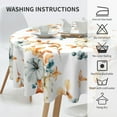 thumbnail image 3 of Fall Tablecloth Round 70 Inch Orange Maple Pumpkins Table Cloth,Stain Resistance Polyester Thanksgiving Day Harvest Table Covers for Kitchen Dining,Small Tablecloth for Party Picnic, 3 of 6