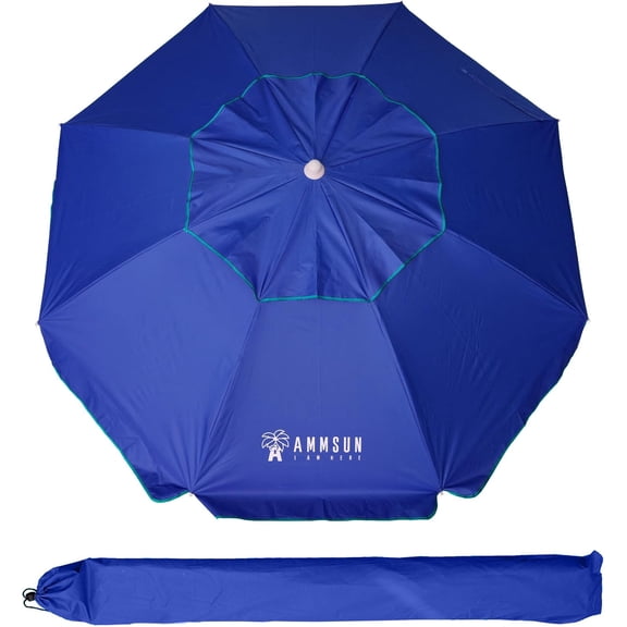 6.5 ft Heavy Duty Beach Umbrella for Sand with tilt Air Vent Sun Shelter, UV 50 Protection Outdoor Sunshade Umbrellas and Parasols with Carry Bag for Patio Garden Beach Pool stripe