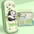thumbnail image 1 of 3D stereo Cute Capybara pencil case Drop resistant waterproof Student school supplies storage box hard shell decompression case Green panda, 1 of 6