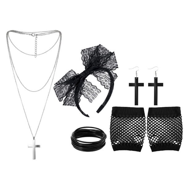 Toystoory 1 Set Hair Hoop Bowknot Lace Meaningful Fashion Appearance Retro Earrings Gifts Attractive Fabric for Birthday Party Type2 NO2 Toystoory HA060872-00
